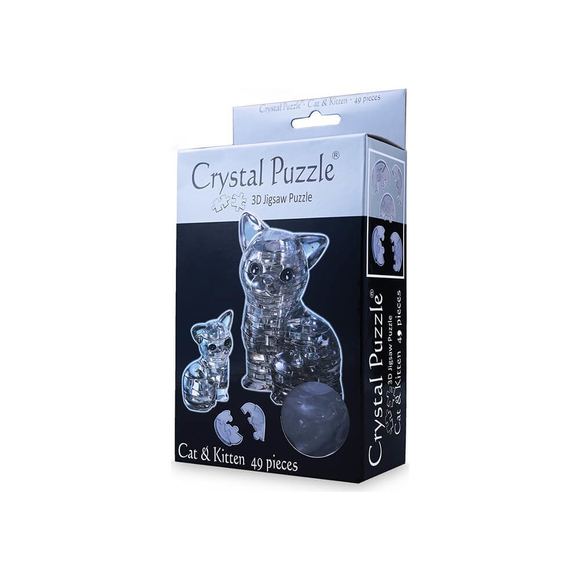 Crystal Puzzle 3D Kedi Ve Yavrusu 49 Parça 90126