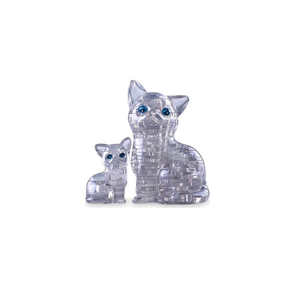 Crystal Puzzle 3D Kedi Ve Yavrusu 49 Parça 90126