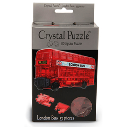 Crystal Puzzle 3D London Bus Kırmızı 53 Parça 90129 - Thumbnail