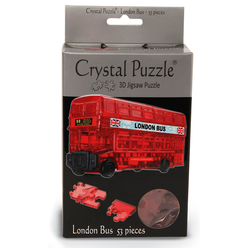 Crystal Puzzle - Crystal Puzzle 3D London Bus Kırmızı 53 Parça 90129
