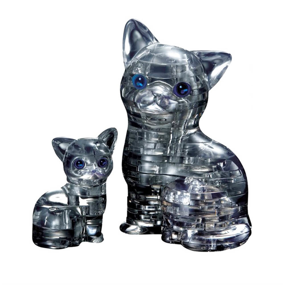 Crystal Puzzle 3D Siyah Kedi ve Yavrusu 49 Parça 90226