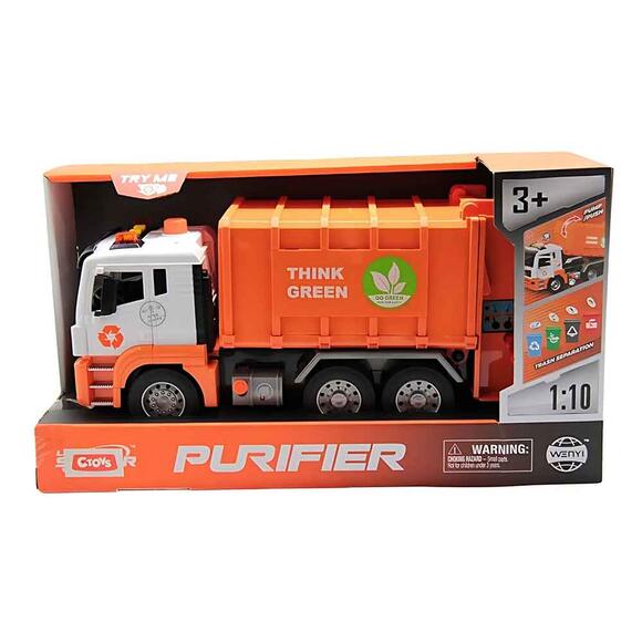 CToys Sesli Ve Pilli Çöp Kamyonu Turuncu WY1115B