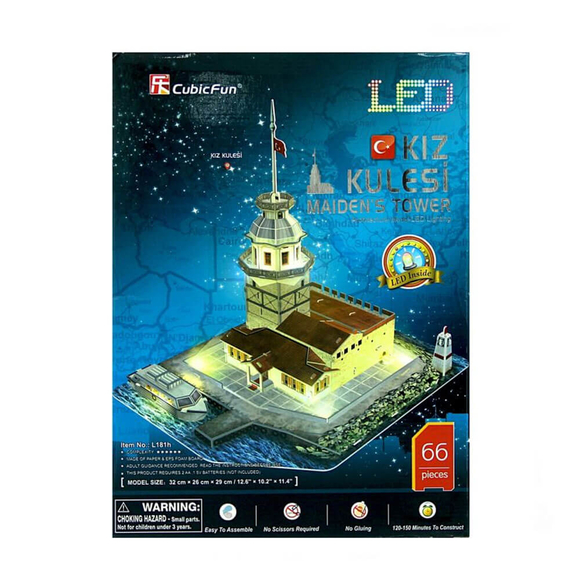 CubicFun 3D Puzzle Kız Kulesi Led Işıklı L181H