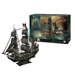 CubicFun 3D Puzzle Queen Anne’s Revenge Gemisi Led Işıklı L520H - Thumbnail