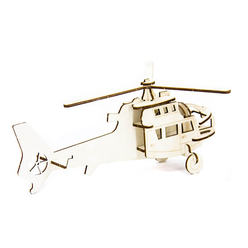 D3D Ahşap Puzzle Helicopter - Thumbnail