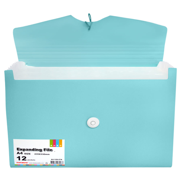 Databank Körüklü Dosya 12 Bölmeli Mavi A4-12S-27A