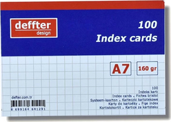 Deffter - Deffter 64129-1 İndex Kartı A7 Beyaz Kareli