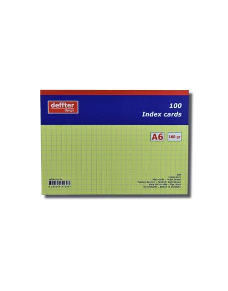 Deffter 64130-7 İndex Kartı A6 Sarı Kareli
