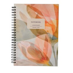 Deffter - Deffter A5 Karton Kapak Spiralli Defter 80yp. Red Tulips 640638