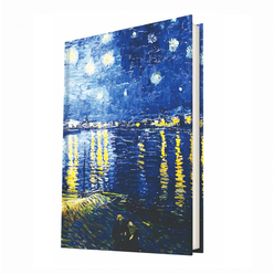 Deffter Art of Word-Starry Night Over The Rhone (Van Gogh)/Sert Kapak Çizgili 14x20 Cm - Thumbnail