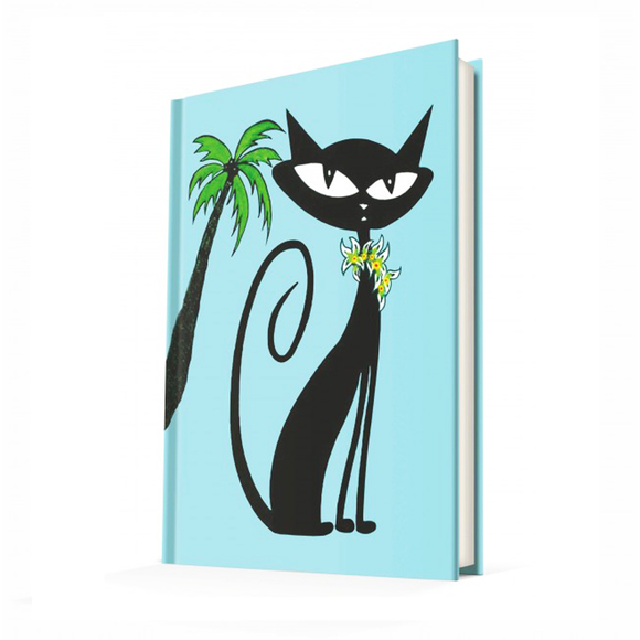 Deffter Summer Cats-Hawaian Cat/Sert Kapak Çizgili 14x20 Cm