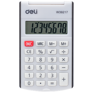 Deli 39217 Mini Hesap Makinası Kapaklı Siyah