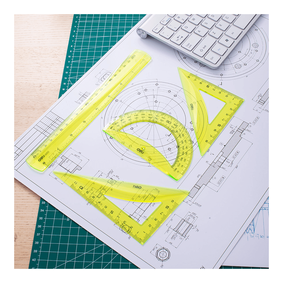 Deli Cetvel Çizim Seti 4 Parça Renkli G00402