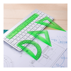 Deli Cetvel Çizim Seti 4 Parça Renkli G00402 - Thumbnail