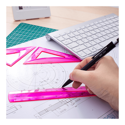 Deli Cetvel Çizim Seti 4 Parça Renkli G00402 - Thumbnail