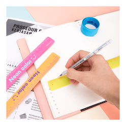 Deli - Deli Cetvel Neon Renkler 18cm 6206