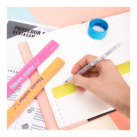 Deli Cetvel Neon Renkler 18cm 6206