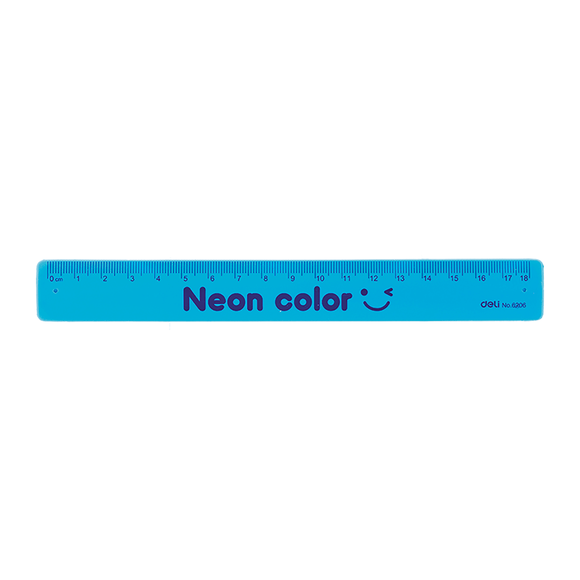 Deli Cetvel Neon Renkler 18cm 6206