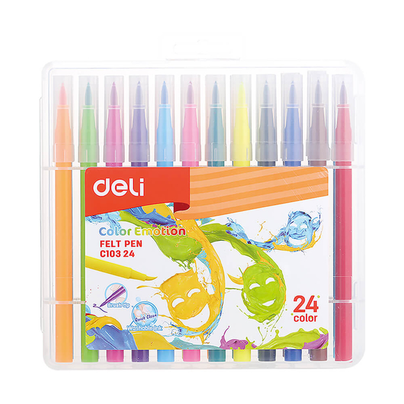 Deli Color Emotion Keçeli Kalem 24’lü C10324