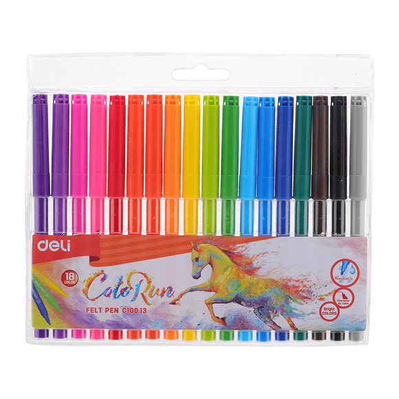 Deli Color Run Keçeli Kalem 18 Renk C10013