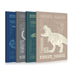 Deli - Deli EVA Kapaklı Dinosaur Paradise 72 Yp. Çizgili Defter T3272