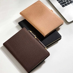 Deli - Deli Kumaş Kaplama Kahverengi A5 96 Yp. Çizgili Defter N118L