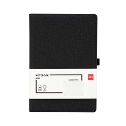 Deli - Deli Kumaş Kaplama Siyah A5 96 Yp. Çizgili Defter N118L