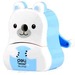 Deli - Deli Masa Üstü Kalemtraş Kucaklayan Ayıcık Pastel Mavi 0722 / 100119291