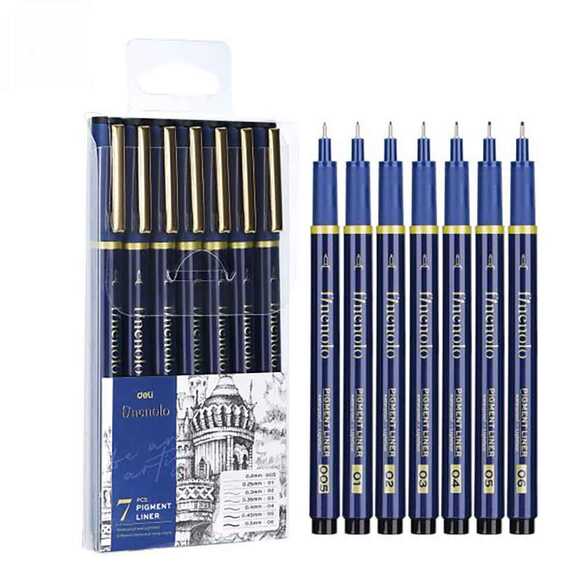 Deli Pigment Liner Çizim Kalemi (0.2-0.25-0.3-0.35-0.4-0.45-0.5mm) EQ909 / 100157564