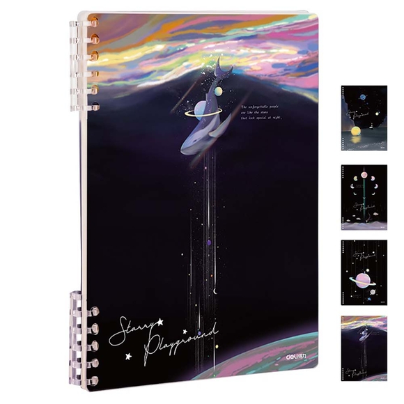 Deli Spiralli Space Loose-Leaf Notebook (3 Kapak hediyeli) 24504
