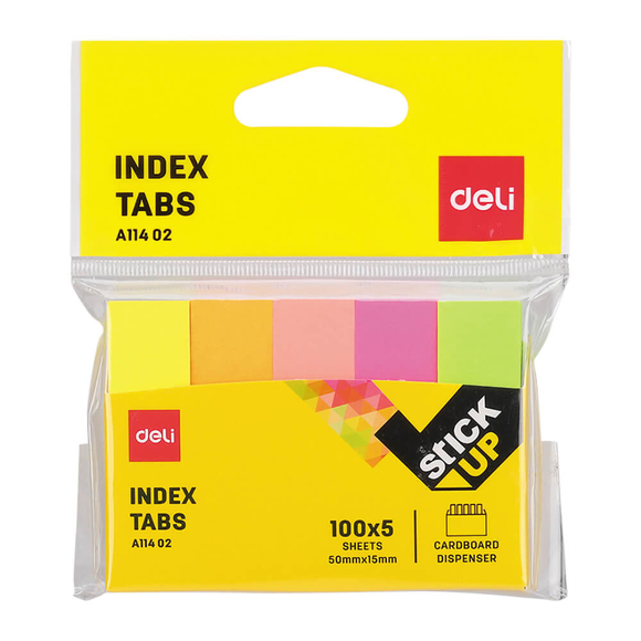 Deli Sticky Notes İndex Tabs 5 renk 100’lü A11402