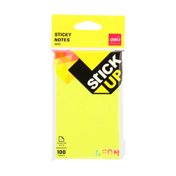 Deli Sticky Notes Yapışkanlı Not Kağıdı 76x126 mm Ultra Neon A02502 - Thumbnail