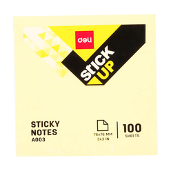 Deli Sticky Notes Yapışkanlı Not Kağıdı 76x76 mm Sarı 100 Sayfa 00353 - Thumbnail