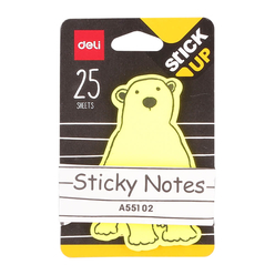 Deli Sticky Notes Yapışkanlı Not Kağıdı Hayvan Figürlü 25 Safya - Thumbnail