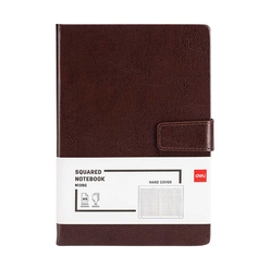 Deli - Deli Suni Deri Kahverengi A5 96 Yp. Kareli Defter N138G