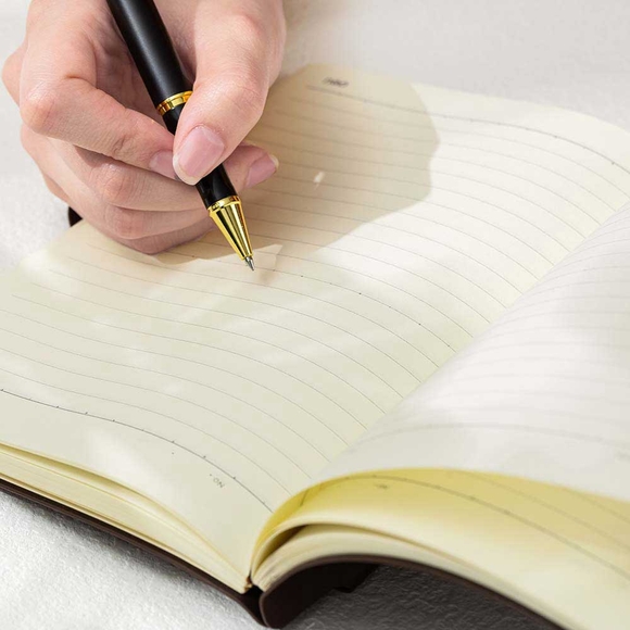 Deli Suni Deri Kalem Yerleştirmeli Kahverengi A5 96 Yp. Çizgili Defter N130L