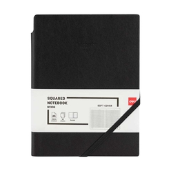 Deli - Deli Suni Deri Kalem Yerleştirmeli Siyah A5 96 Yp. Kareli Defter N130G