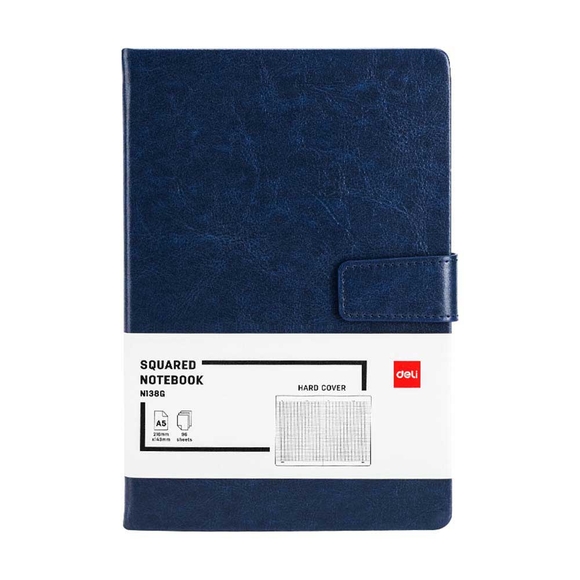 Deli Suni Deri Lacivert A5 96 Yp. Kareli Defter N138G