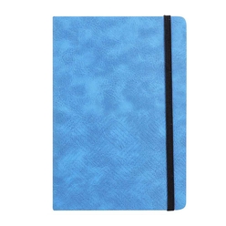 Deli - Deli Suni Deri Mavi A5 80 Yp. Çizgili Defter N123L