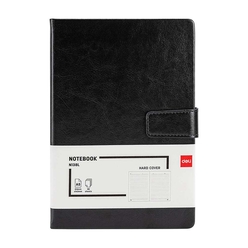 Deli - Deli Suni Deri Siyah A5 96 Yp. Çizgili Defter N138L