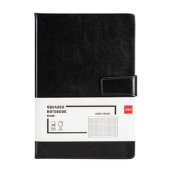 Deli Suni Deri Siyah A5 96 Yp. Kareli Defter N138G - Thumbnail