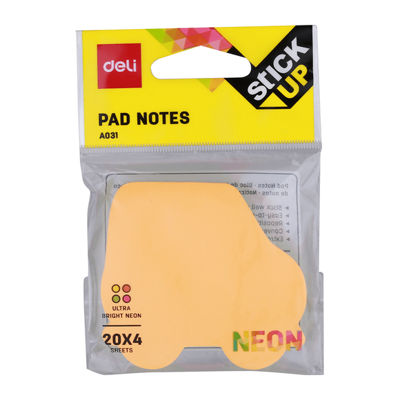 Deli Yapışkanlı Not Kağıdı 4x20yp Renk Ultra Neon A03102