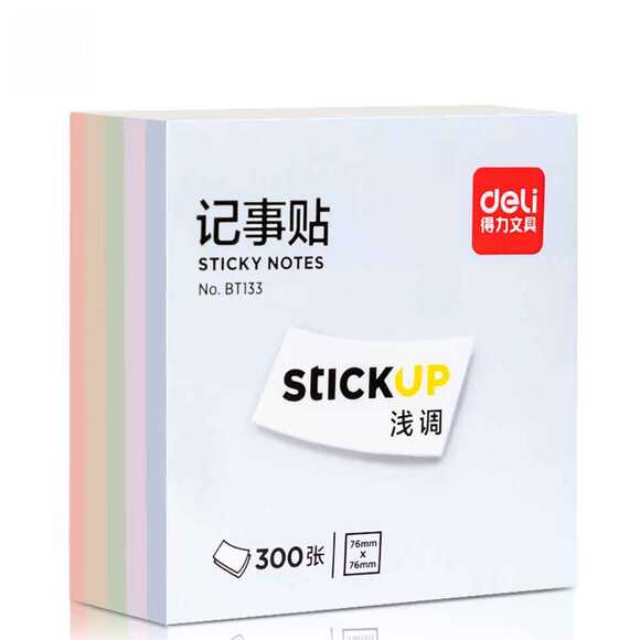 Deli Yapışkanlı Not Kağıdı Koyu Pastel 76 x 76 mm 300 yp BT133 / 100178408