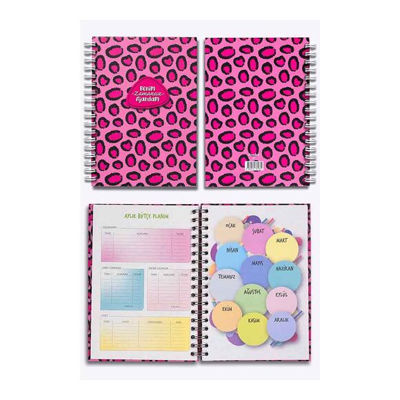 Denden Benim Ajandam Pembe Leopar 17x24