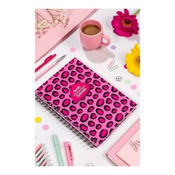 Denden Benim Ajandam Pembe Leopar 17x24 - Thumbnail