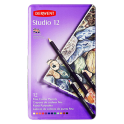 Derwent Studio Kuru Boya Kalemi 12 Renk DW32196 - Thumbnail