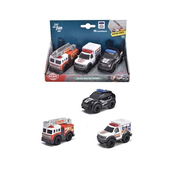 Dickie Micro Rescue Team 3’lü Kurtarma Araç Seti 8 Cm 2 Asorti 203712031