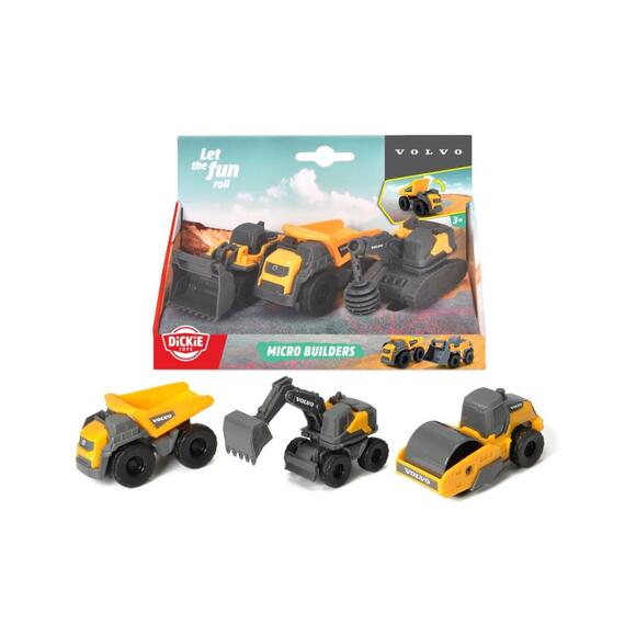 Dickie Volvo Micro Builders 3’lü İnşaat Araç Seti 9 Cm 2 Asorti 203722009