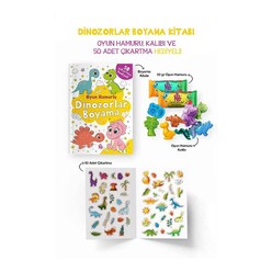 Dinozorlar Boyama Kitabı - Oyun Hamurlu / 3 Yaş + - Thumbnail