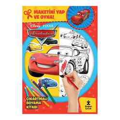 Disney Pixar Arabalar - Çıkartmalı Boyama Kitabı - Maketini Yap ve Oyna! - Thumbnail